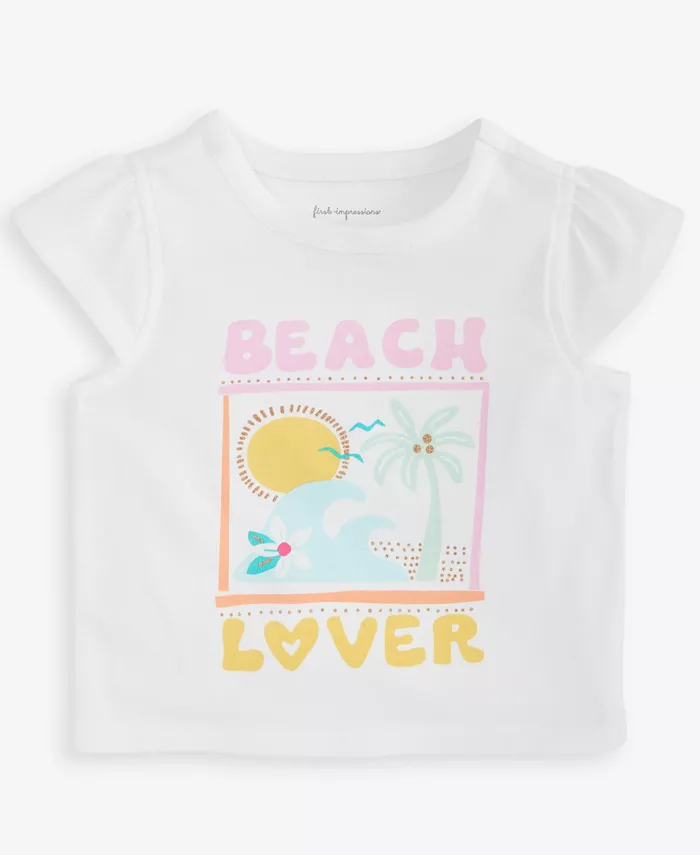 

Футболка с принтом "Beach Lover" для девочек First Impressions, белый