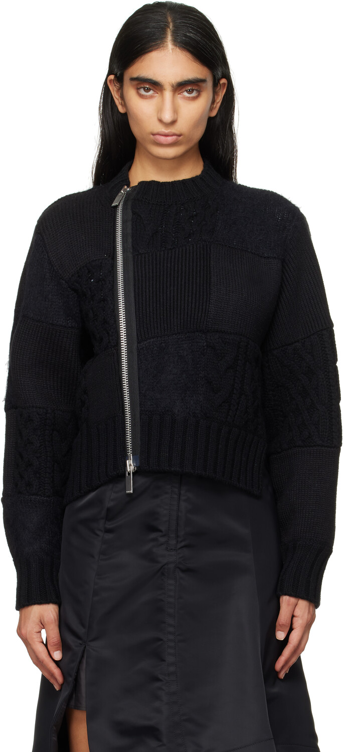 

Лоскутный вязаный свитер sacai