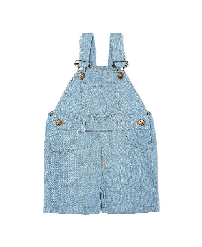 

Классический комбинезон из светлого денима унисекс Dotty Dungarees — для малышей, маленьких детей, больших детей, синий