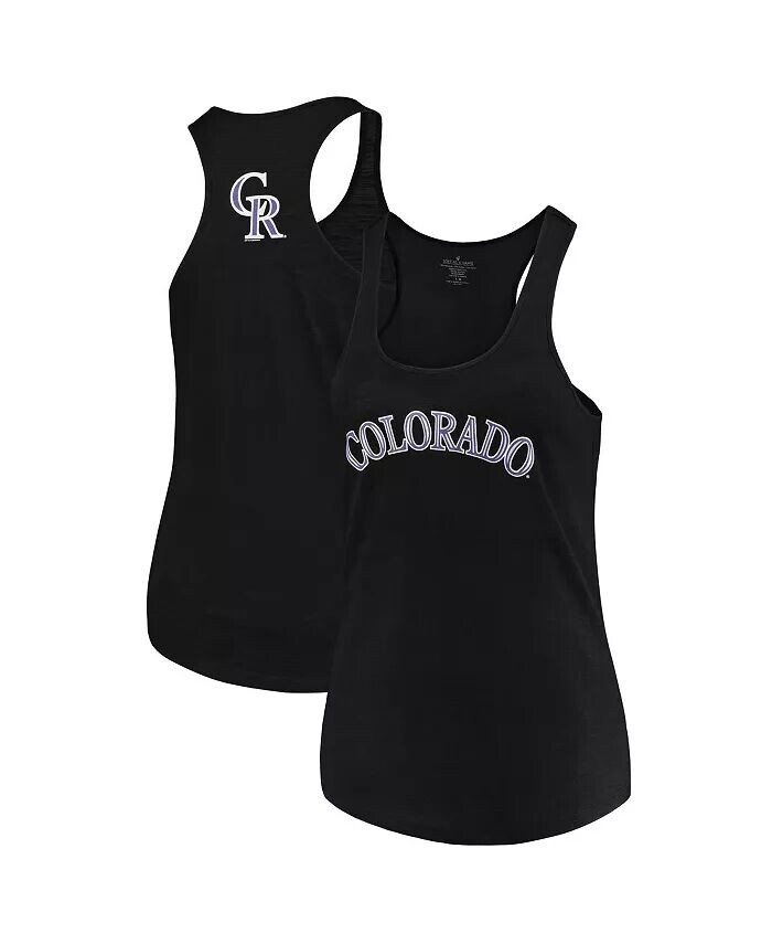 

Женская черная майка больших размеров Colorado Rockies с открытой спиной Fences Racerback Soft As A Grape