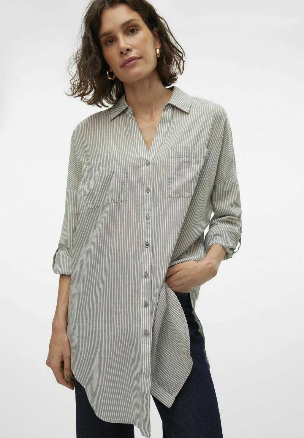 

Блузка на пуговицах VMISABEL Vero Moda, цвет Mottled Olive