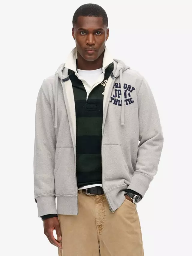 

Худи Superdry Vintage Athletic Zip, цвет light/grey/marl