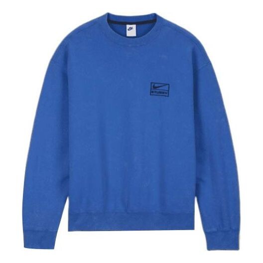 

Толстовка Nike x Stussy SS23 Acid Wash Crew, синий