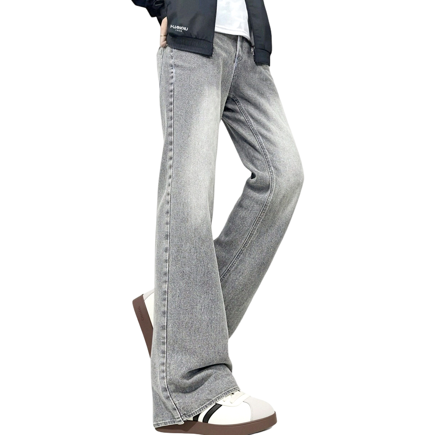 

Джинсы Unisex Moderate Flared HUANQIU, smoke серый[fleece-lined thickened]