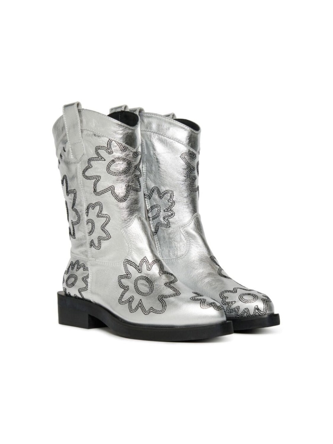 

Marni Kids кожаные сапоги, серебристый