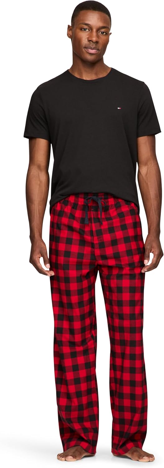 

Уютный флисовый спальный комплект Tommy Hilfiger для мужчин, Black, Buffalo Plaid