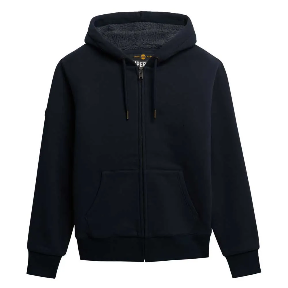 

Толстовка Superdry Borg Lined full zip, синий