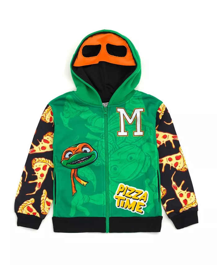

Детская флисовая толстовка с молнией для мальчиков Little Boys Fleece Zip Up Cosplay Hoodie TEENAGE MUTANT NINJA TURTLES, зеленый