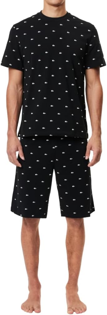 

Lacoste мужской пижамный комплект с мини-принтом крокодила, Midnight Blue/Natural White