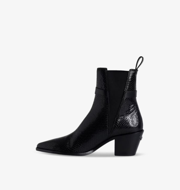 Ботильоны Tyler из кожи с эффектом питона на каблуке Zadig&Voltaire, цвет noir — фото 4