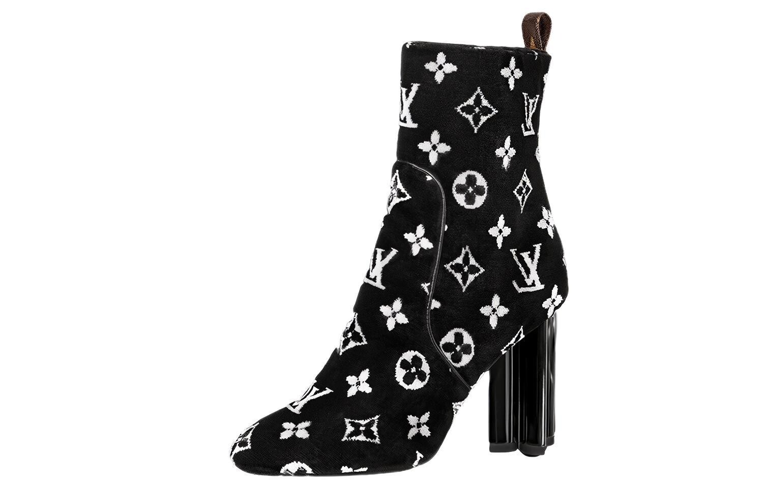 

Сапоги женские Louis Vuitton с узором, черный / белый