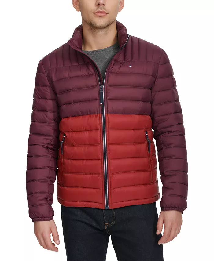 

Мужская утепленная стеганая куртка-пуховик Packable Quilted Puffer Jacket Tommy Hilfiger, фиолетовый