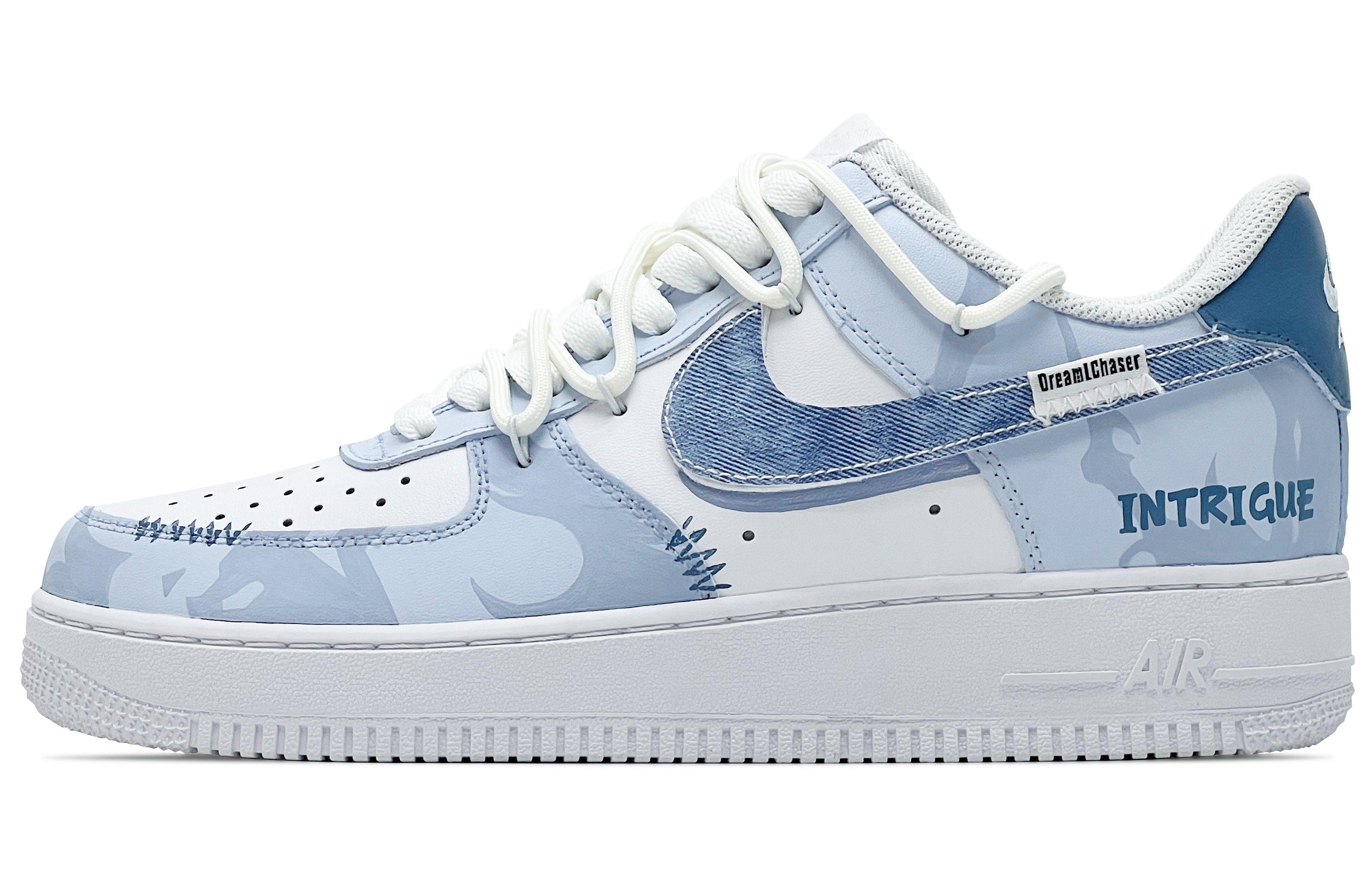 

Nike Низкие кроссовки для скейтбординга Air Force 1, устойчивые к истиранию, мужские, белые, синие