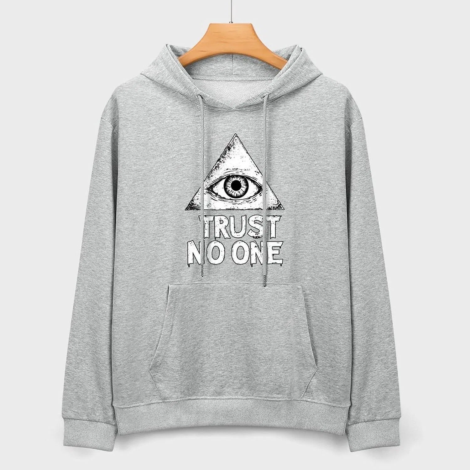 Мужские хлопковые толстовки с карманом «Не доверяй никому» от Eye Of Providence — фото 3