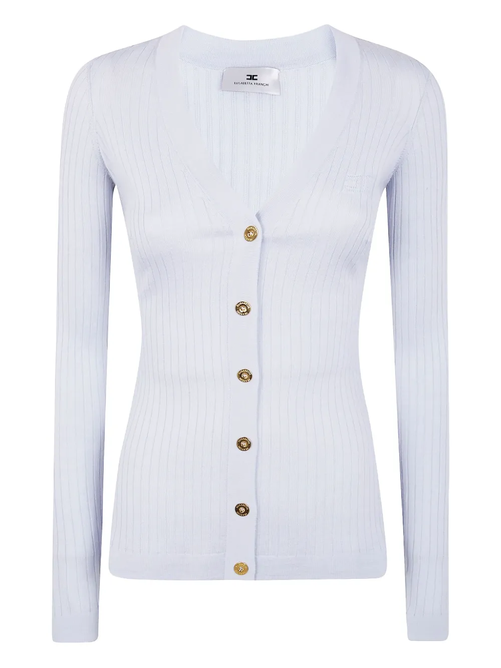 

Кардиган в рубчик на пуговицах Elisabetta Franchi, белый