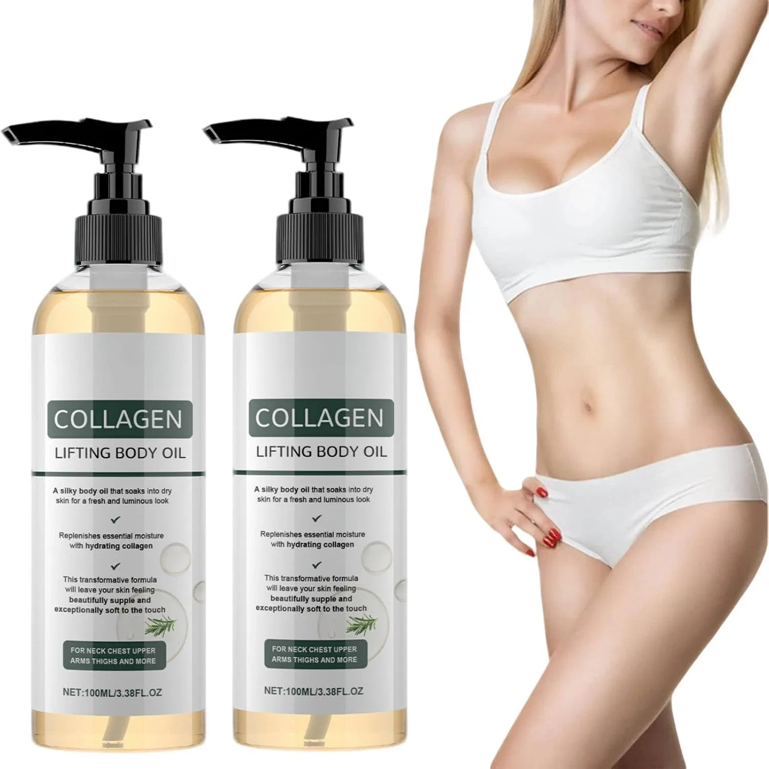 Коллагеновое лифтинг-масло для тела с антицеллюлитным эффектом, 2 шт. Generic, 2 Pieces.
