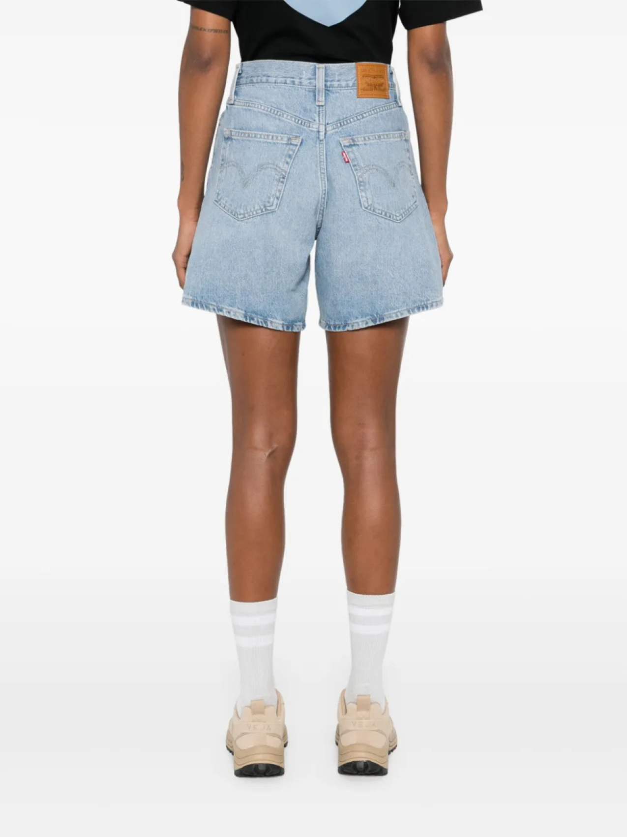 Levi's джинсовые шорты с завышенной талией, синий — фото 4