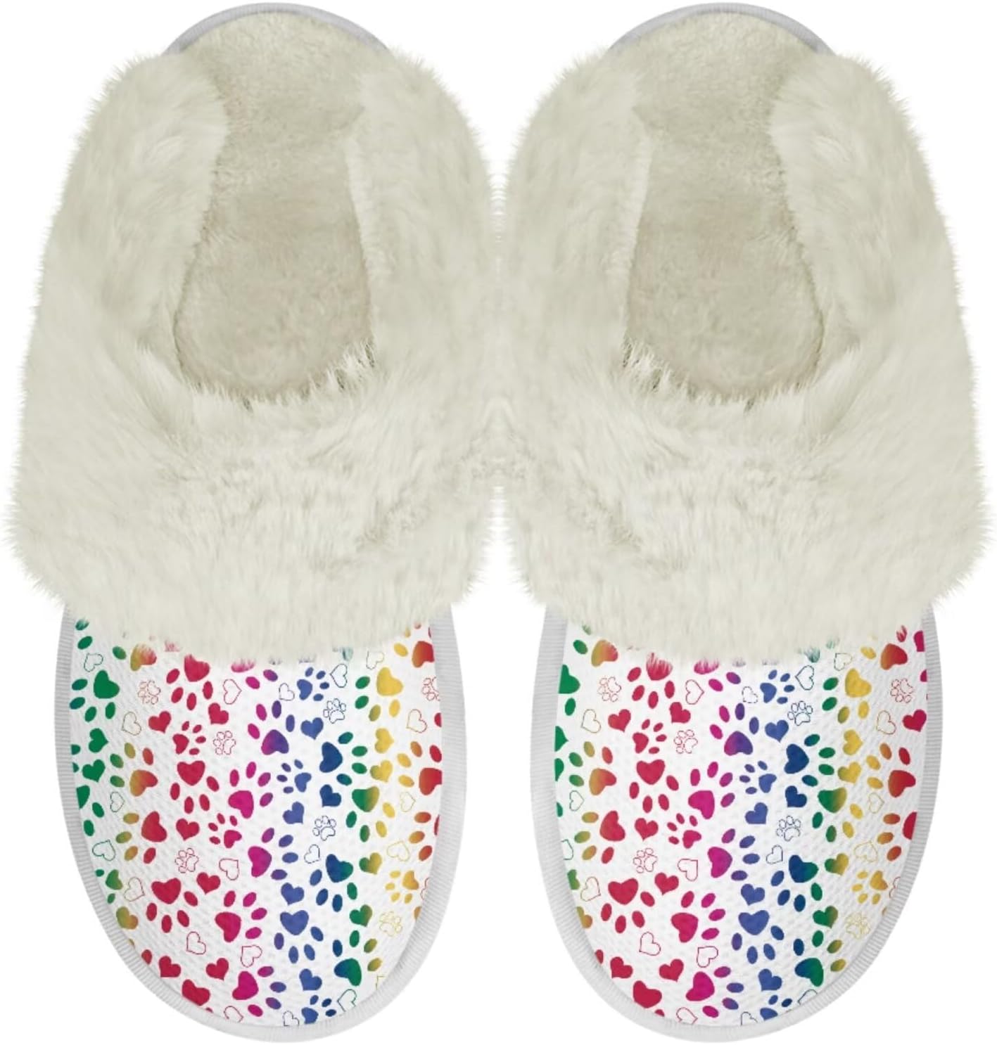 

Женские домашние тапочки Binienty, мужские тапочки, теплые зимние комнатные обувь, Colourful Dog Paw Print