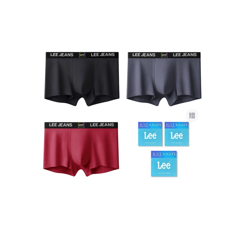

Мужские трусы боксеры упаковка 3 штуки Lee, темно-серый