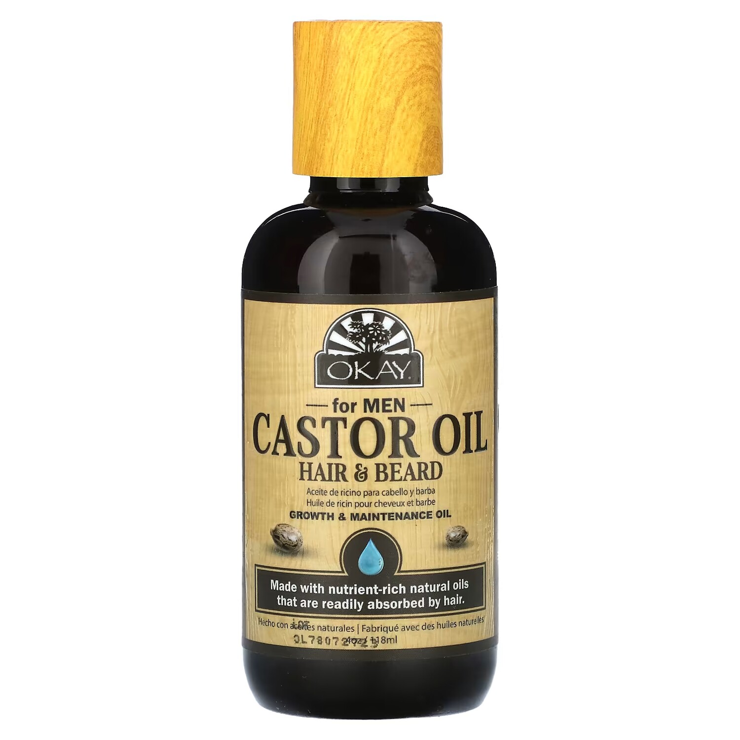

Касторовое масло для волос и бороды Okay Pure Naturals для мужчин, 118 мл