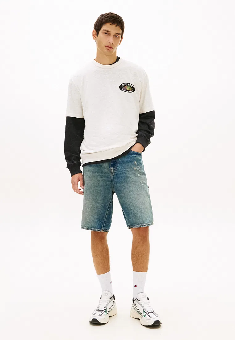 Футболка с коротким рукавом, свободный крой, Tommy Jeans Tommy Hilfiger, белый — фото 4