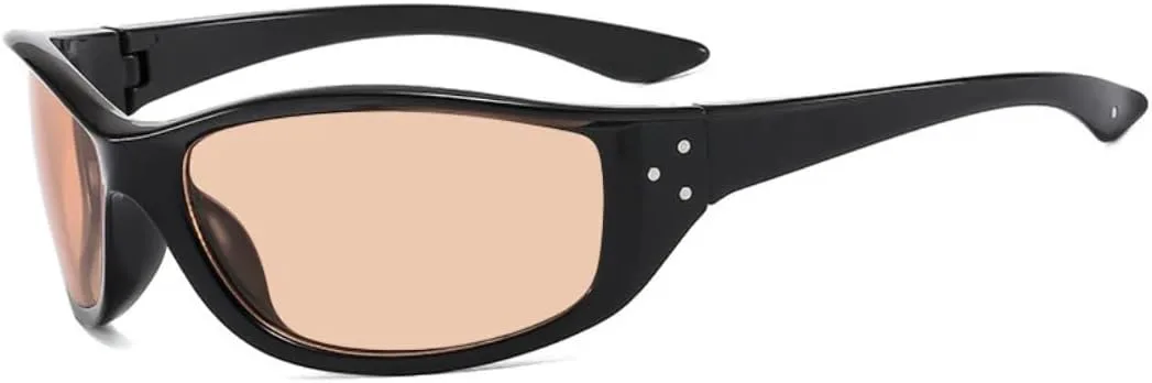 

Ретро-солнцезащитные очки «кошачий глаз» конфетных цветов для женщин, модные заклепки, для активного отдыха, панк-стиль, трендовые для мужчин UATXTAU, Black Champagne