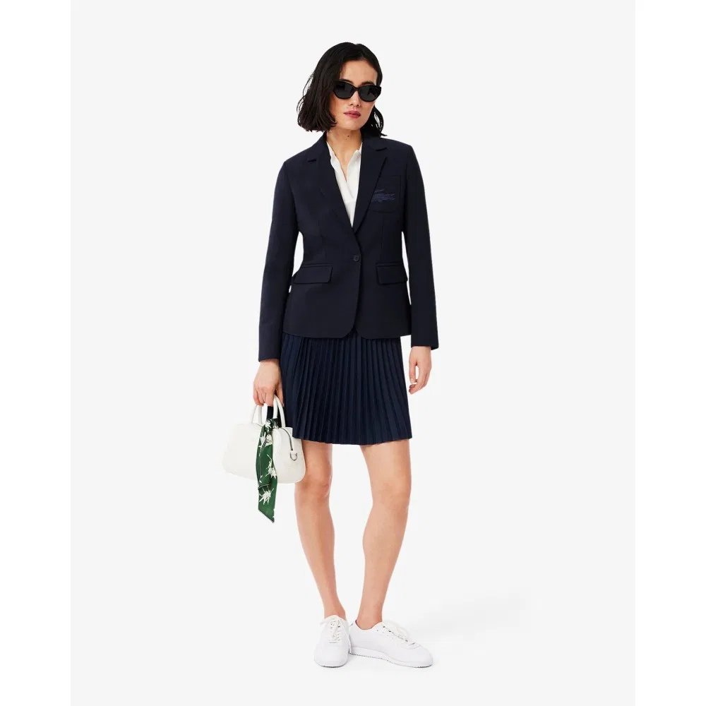 Юбка Lacoste плиссированная короткая тёмно-синяя — фото 4