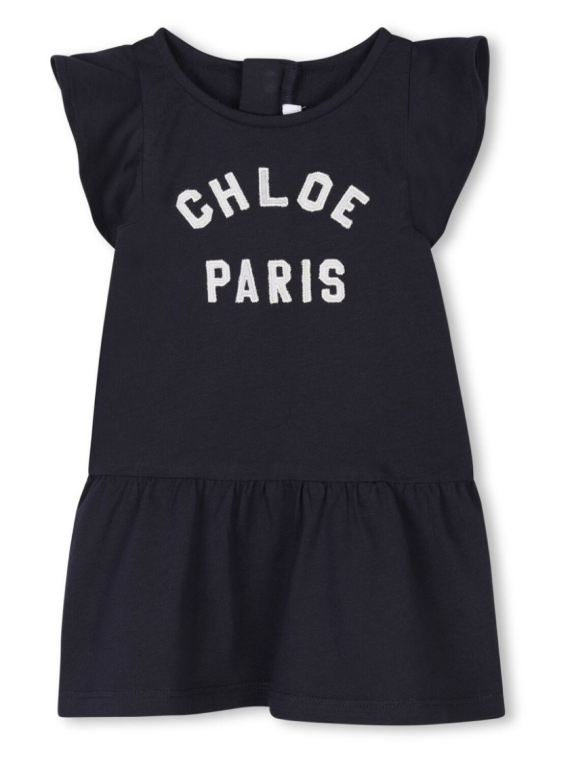 

Chloé Kids платье с вышитым логотипом, синий