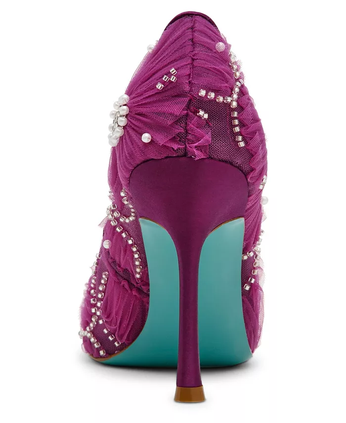 Женские туфли-лодочки Roxie с тюлевым верхом и цветочной аппликацией Betsey Johnson, розовый — фото 3