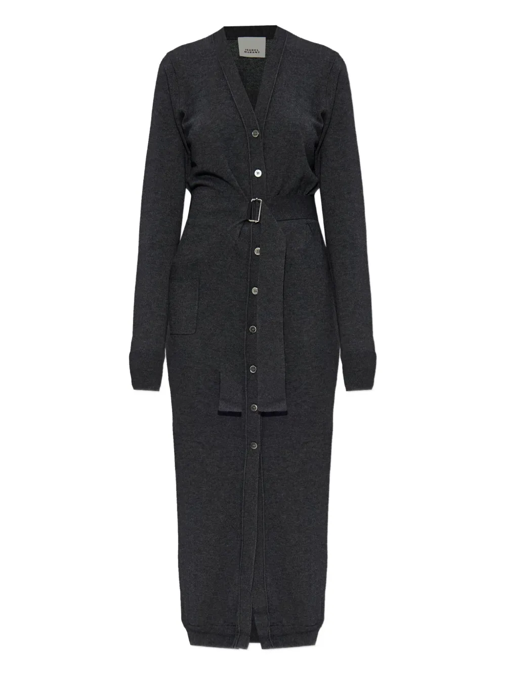 

Кардиган на пуговицах с поясом Isabel Marant, серый