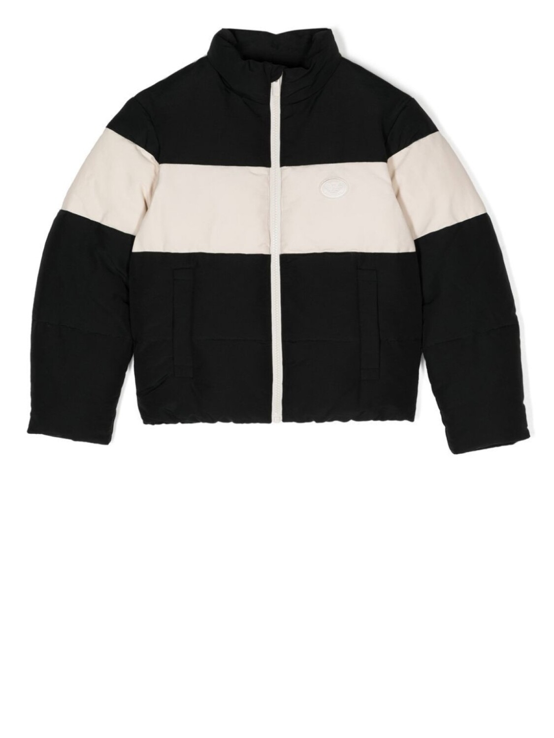

Пуховик с тисненым логотипом Emporio Armani Kids, черный