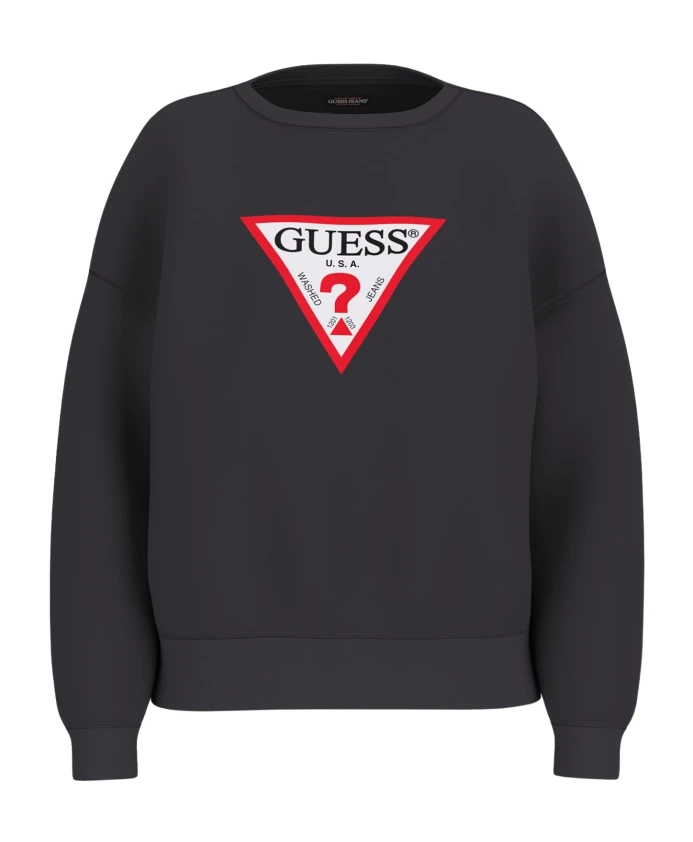 

Черный культовый треугольный пуловер Guess, черный