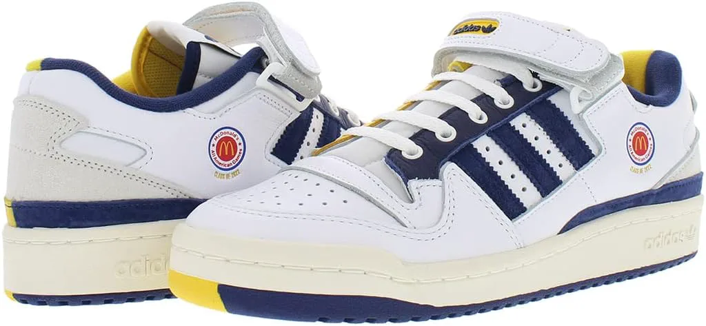 Мужские кроссовки Adidas Forum Low, белый/темно-синий/желтый — фото 2