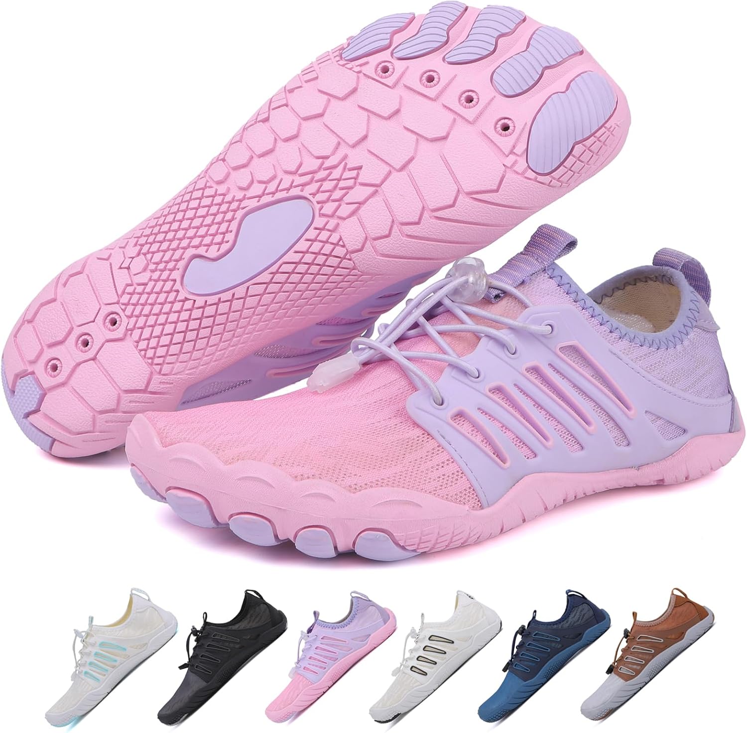 

Ботинки для походов для женщин и мужчин, унисекс водонепроницаемые босоножки, дышащие, противоскользящие походные туфли для занятий спортом, с широкой носочной частью, для походов, прогулок, бега, йоги и водных видов спорта Xianfengniao, фиолето...