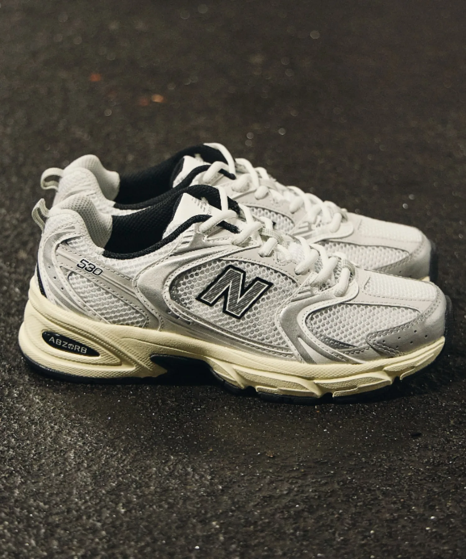 Унисекс кроссовки из искусственной кожи и сетки New Balance MR530TA серебристые — фото 2