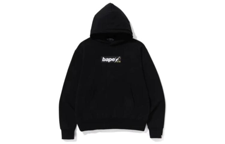 Толстовка свободного кроя с логотипом BAPE Smooth A Bathing Ape, черный — фото 3