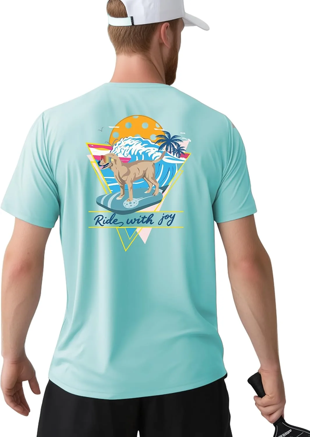 

Футболка для пиклбола мужская UPF 50+ Quick Dry Fjalljós