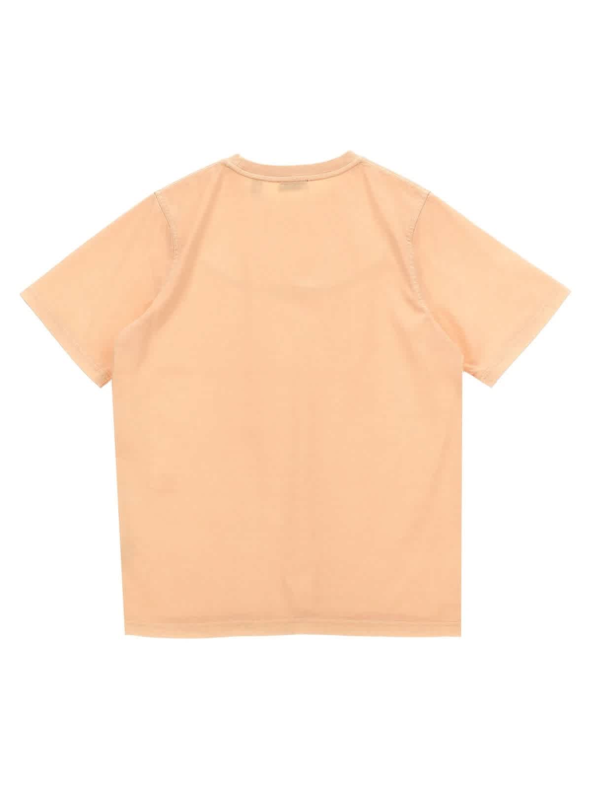 Burberry Kids EKD Логотип Хлопковая Футболка, персиковый — фото 2