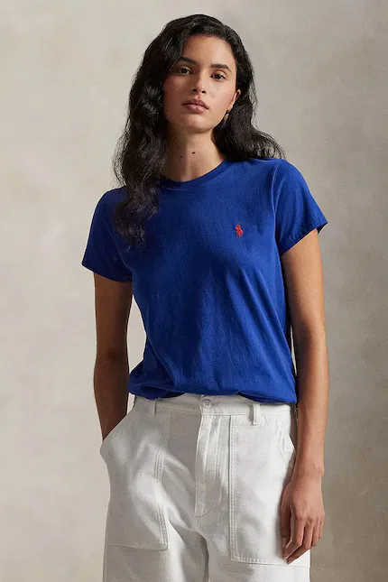 Футболка с коротким рукавом хлопковый джерси Polo Ralph Lauren, синий