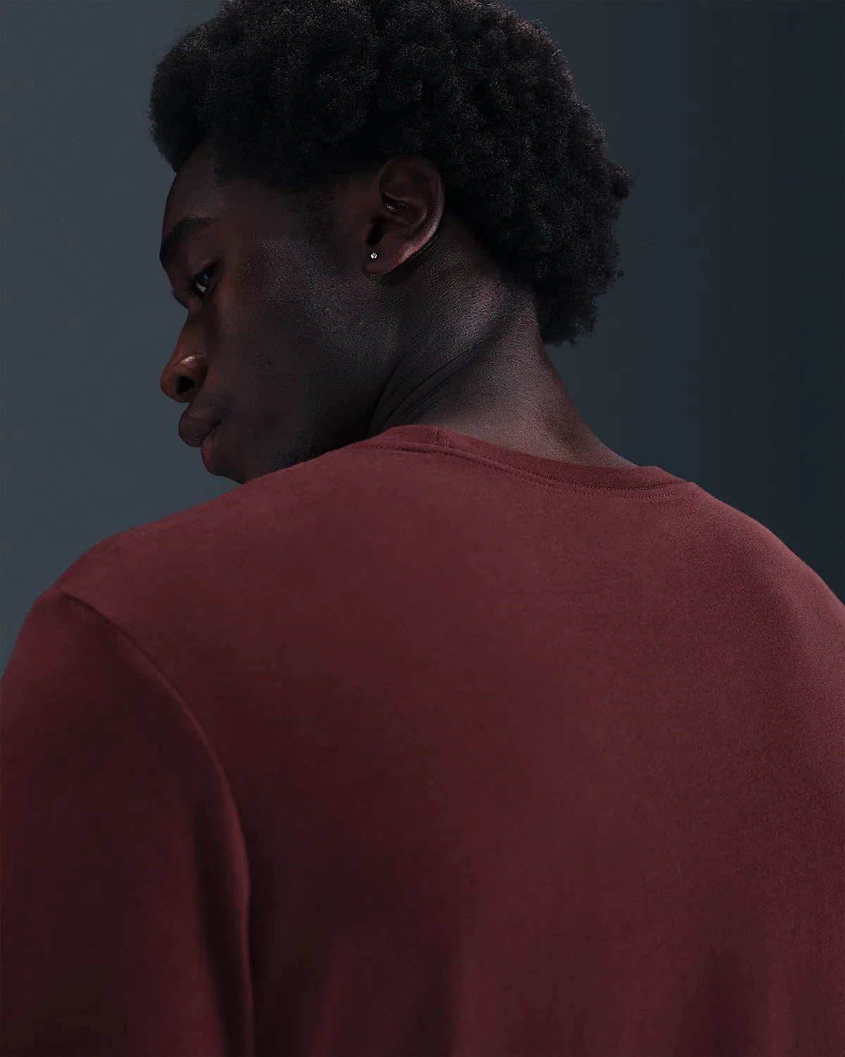 Мужская длинная футболка Dri-FIT Nike, Dark Team Red — фото 2