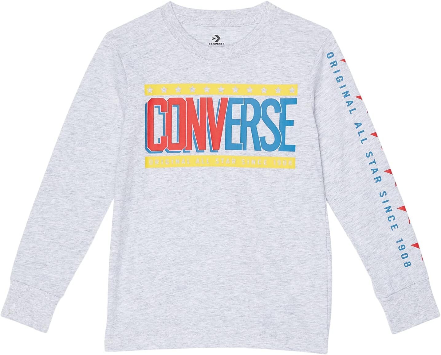 

Футболка Converse Collegiate Mix Up Long Sleeve Tee, цвет Lunar Rock Heather