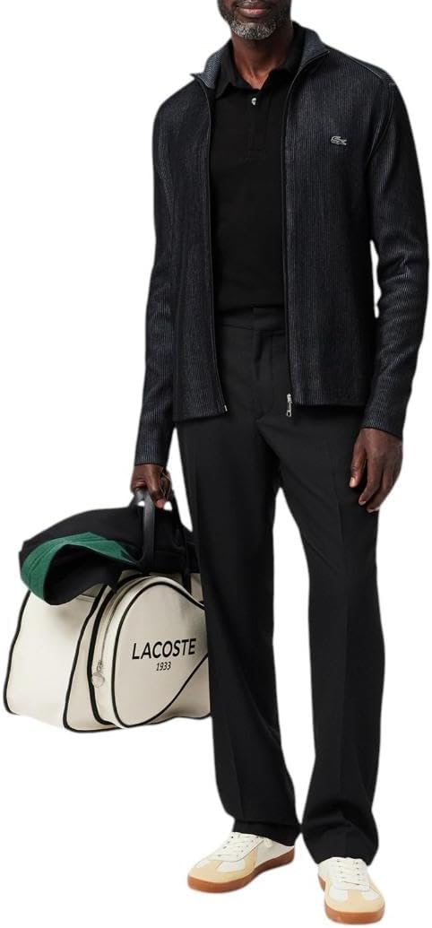 Lacoste мужская длинная рубашка поло из стрейч-хлопка Paris, Black — фото 4