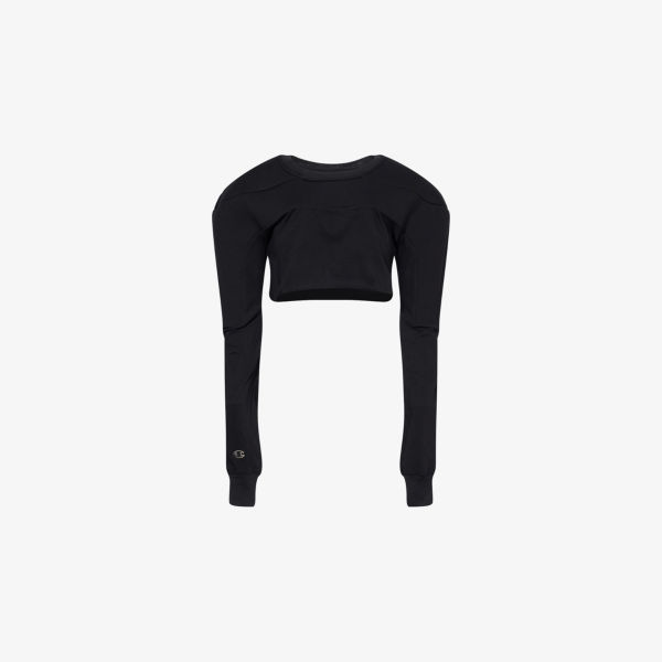 

Футболка Rick Owens x Champion с укороченным кроем и ремнями из хлопкового джерси Rick Owens, черный