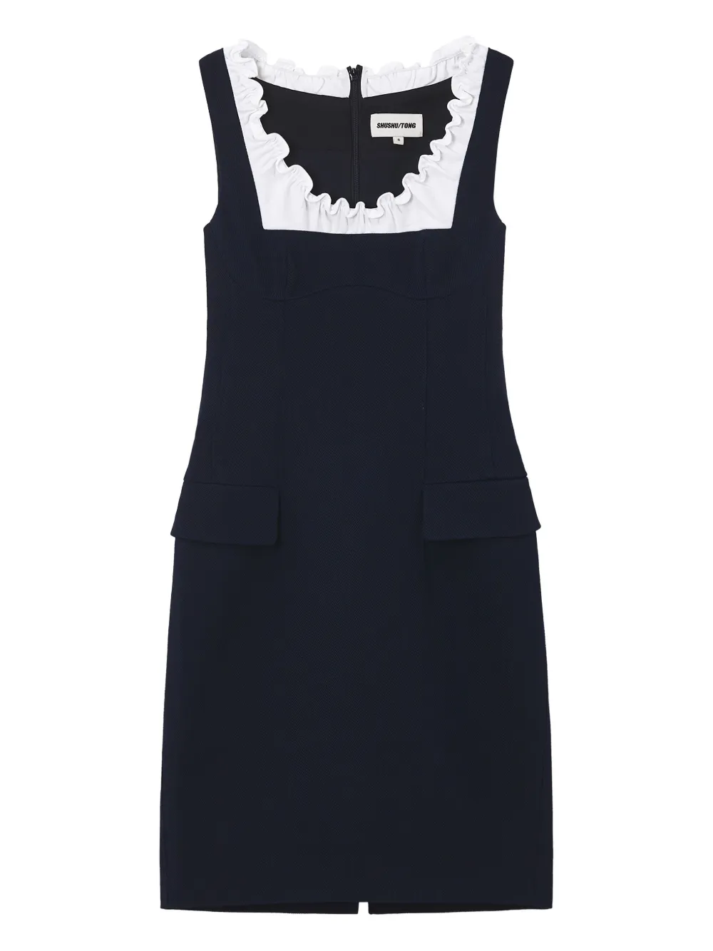 

Мини-платье с оборками и карманами Shushu/Tong, синий