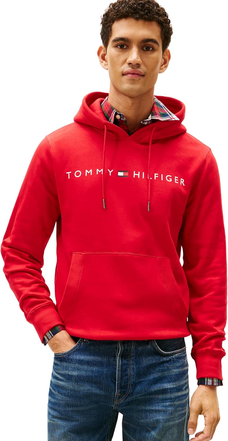 

Мужская флисовая толстовка с капюшоном и логотипом Tommy Hilfiger с длинным рукавом, Red, Красный, Мужская флисовая толстовка с капюшоном и логотипом Tommy Hilfiger с длинным рукавом, Red