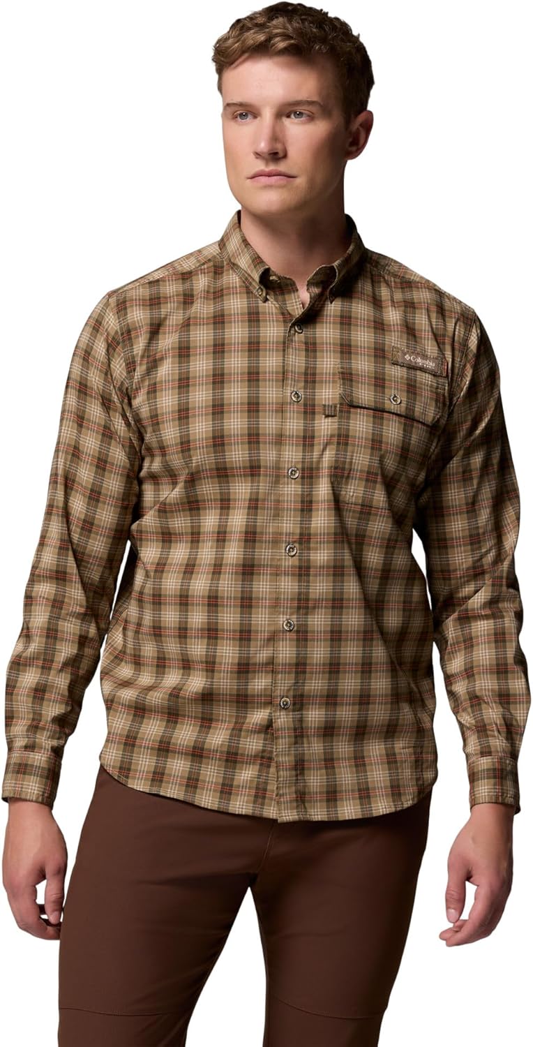 

Рубашка Columbia Mens Sharptail с длинным рукавом Yarn Dye, Surplus Green Triple Check