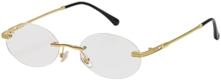 

Овальные солнцезащитные очки без оправы для женщин, винтажные стильные зеркальные очки, мужские солнцезащитные очки для женщин, очки с защитой от УФ-излучения UV400 MTZJH, C1