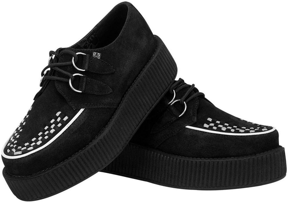 Туфли T.U.K. Suede Viva Mondo Creepers для женщин и мужчин, шнурованные платформы, черно-белый — фото 2