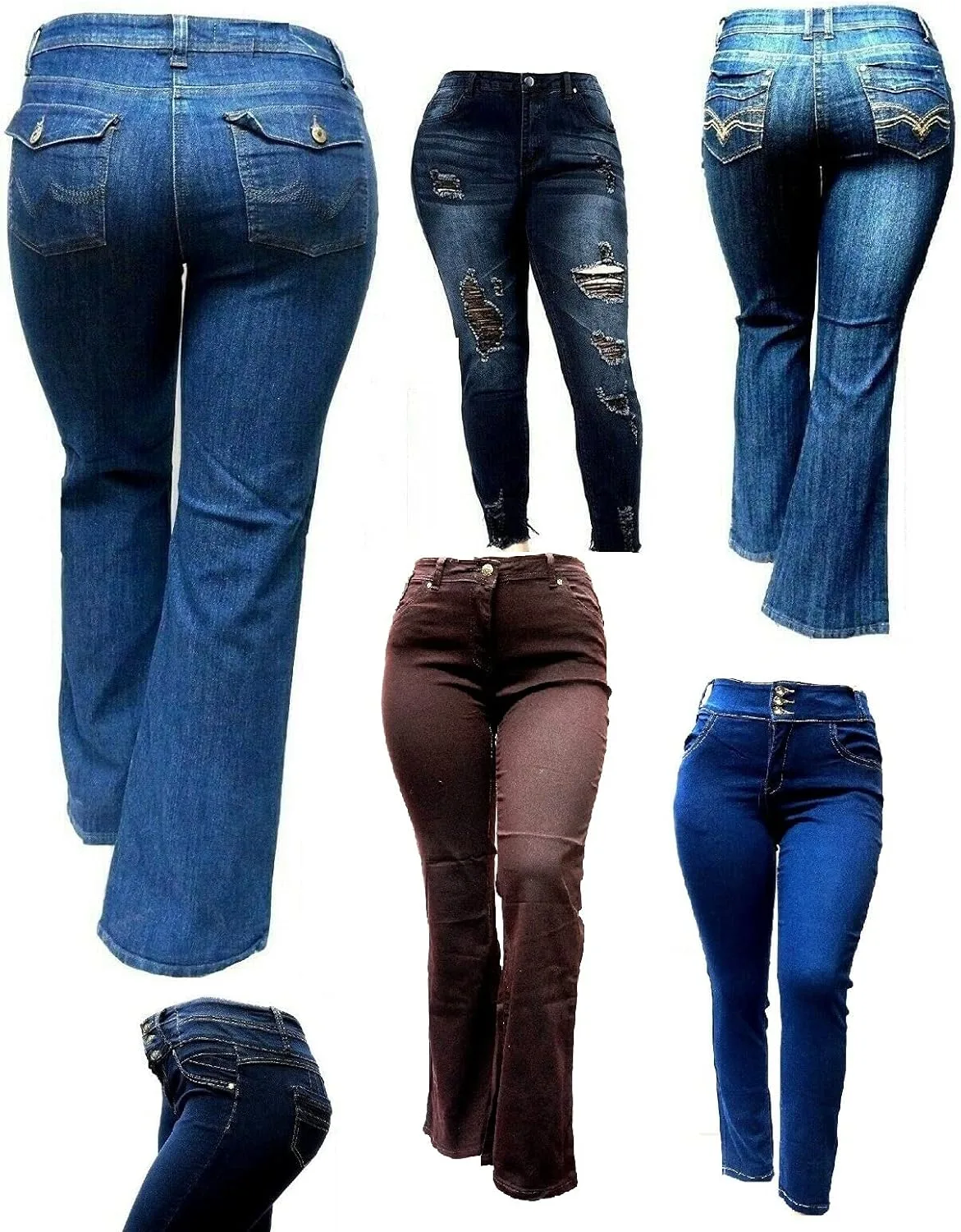 

Набор из 2 джинсов для женщин Plus Size, Bootcut и Skinnny JEANS FOR LOVE