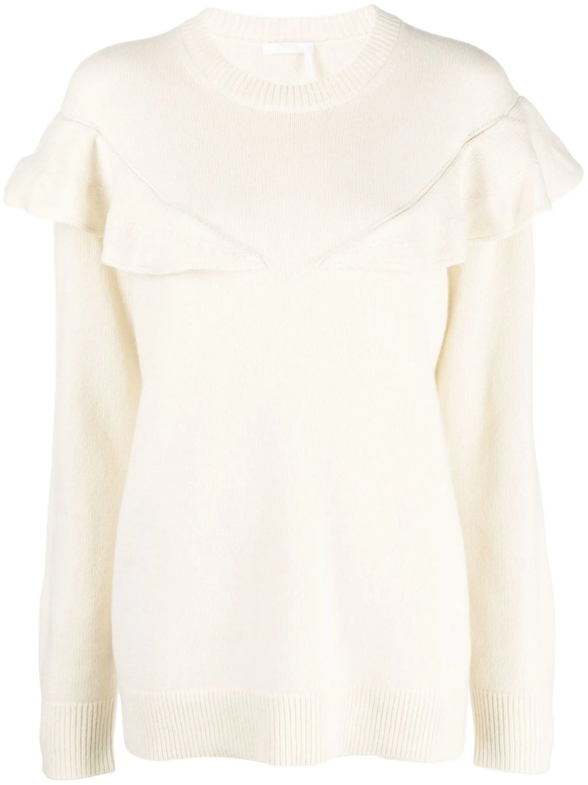 

Кашемировый джемпер с оборками Chloé, белый